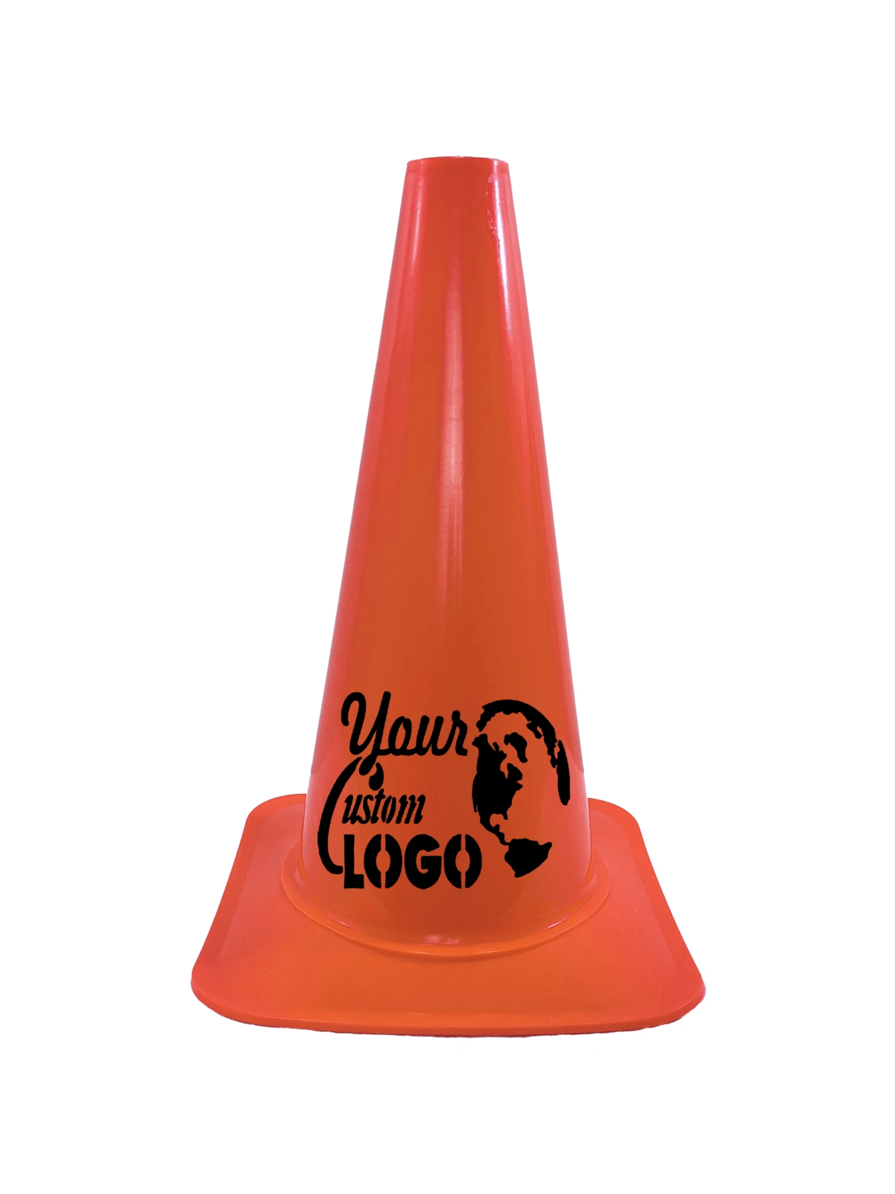18\" Cortina \u0027Sport Cone\u0027, Orange w/ Single Color Custom Graphic