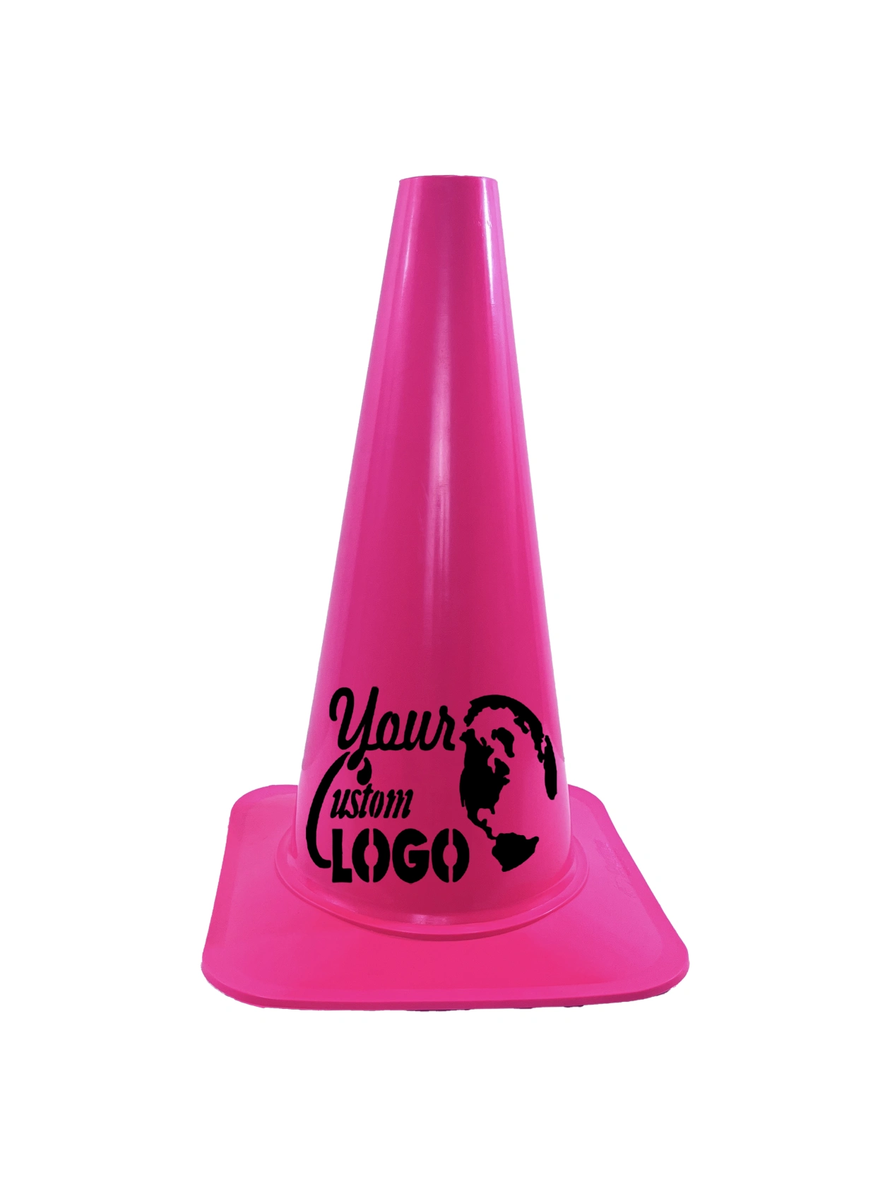 18\" Cortina \u0027Sport Cone\u0027, Pink with Single Color Custom Graphic