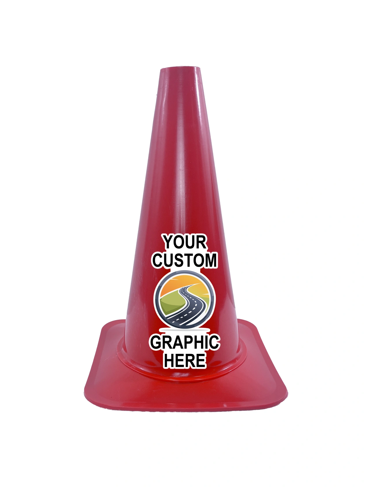18\" Cortina \u0027Sport Cone\u0027, Red with Full Color Custom Graphic