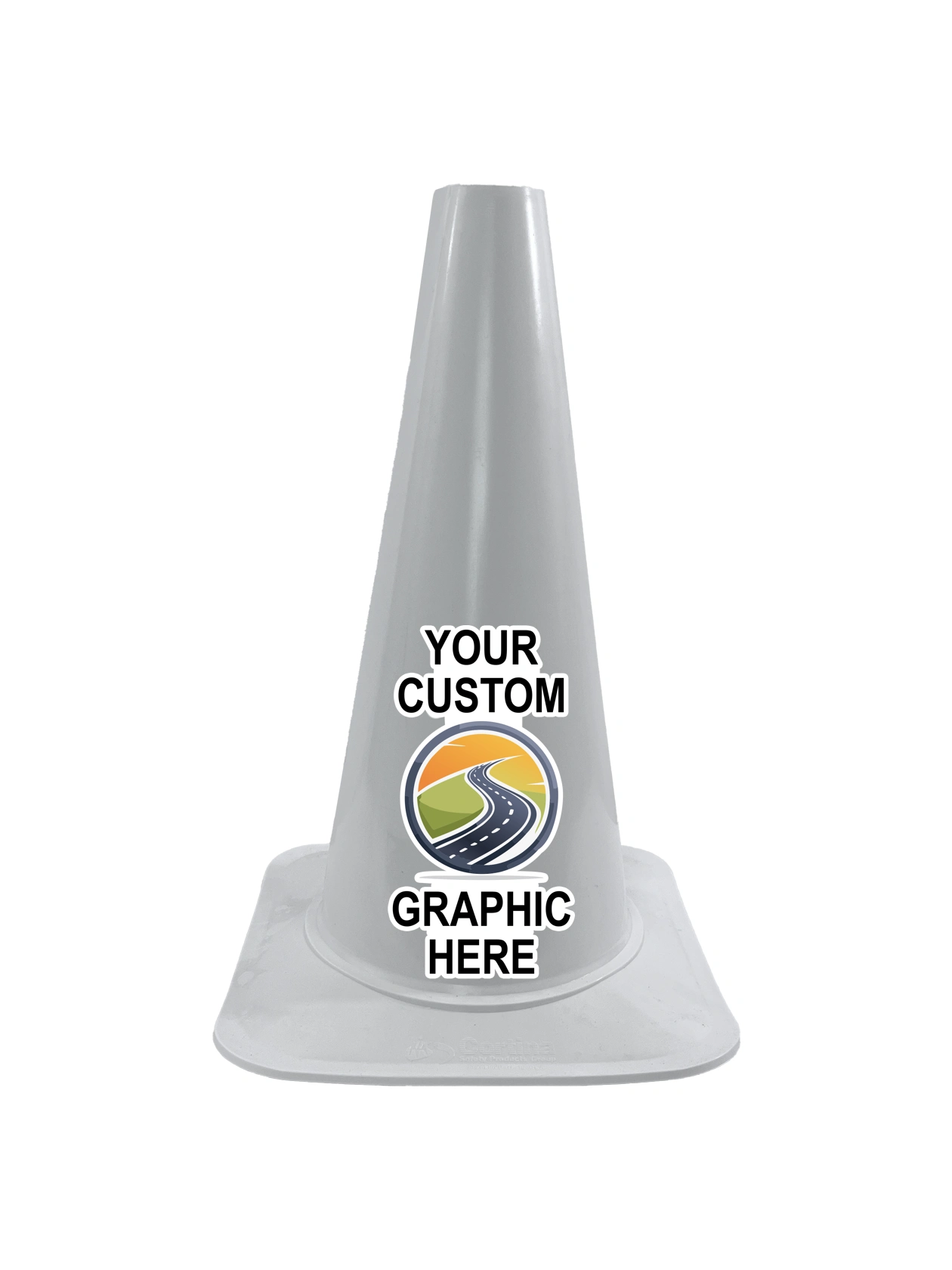 18\" Cortina \u0027Sport Cone\u0027, White with Full Color Custom Graphic