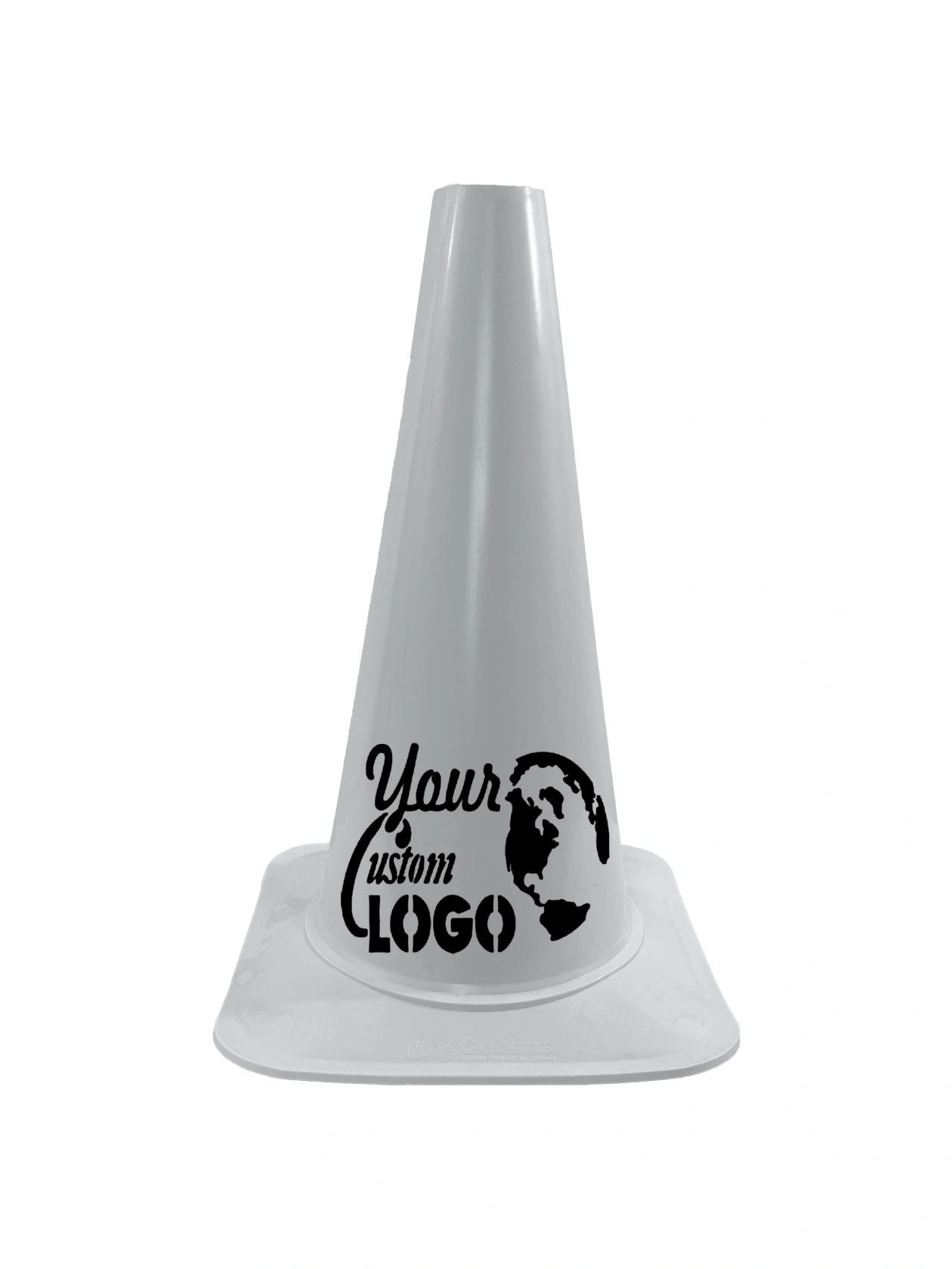 18\" Cortina \u0027Sport Cone\u0027, White with Single Color Custom Graphic