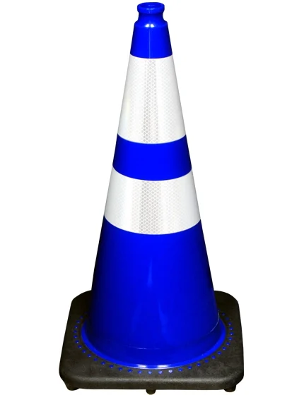28\" Blue Traffic Cone w/6\" \u0026 4\" Reflective Collars