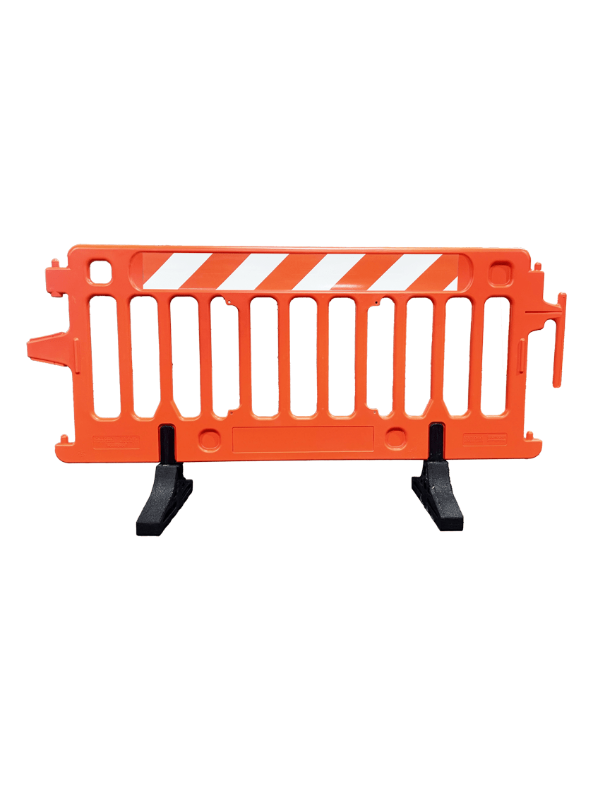 6\u0027 Long x 39 1/2\" Tall, Plasticade Crowdcade™ Crowd Control System, Orange with EG Sheeting on One (1) Side with Full Color Custom Graphic on Both Sides (2X)