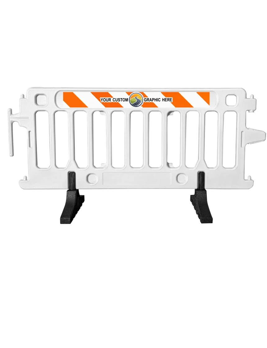 6\u0027 Long X 39 1/2\" Tall, Plasticade Crowdcade Crowd Control System, White w/ EG Sheeting On One (1) Side w/ Full Color Custom Graphic On Both Sides (2X)