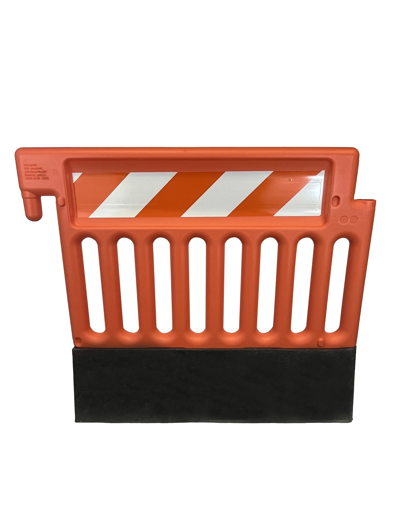 Plasticade Strongwall ADA Pedestrian Barricade and Channelizer, Orange with One (1) Piece of EG Sheeting on Both (2) sides \u0026 43 Lb. Base