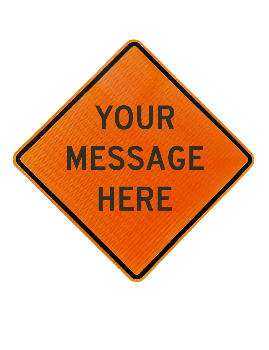 36\" X 36\" Orange, Aluminum Custom Sign High Intensity (Hi) Sheeting