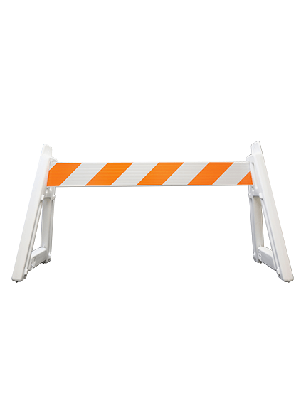 A-Cade Leg Kit-2) Deluxe A-Cade Legs \u0026 (1) 6\u0027 Rail w/Orange \u0026 White HI Reflective Sheeting 1 Side