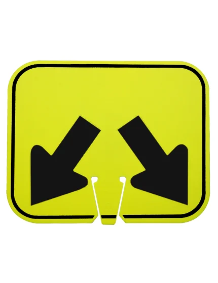 divided lane arrow clip on sign lime non reflective