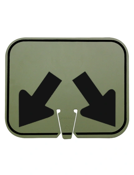 divided lane arrow clip on sign non reflective olive drab