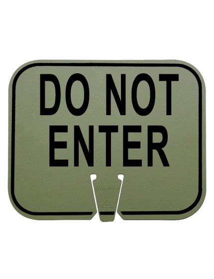 do not enter clip on sign non reflective olive drab