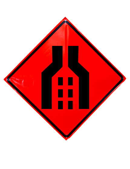 Double merge symbol sign plastic pockets