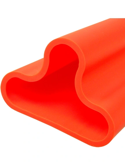 42\" Orange Clover-Leaf Urethane Delineator Post,Surface Mount Base, 2 Ref Stripe,Fasteners for Cncrt