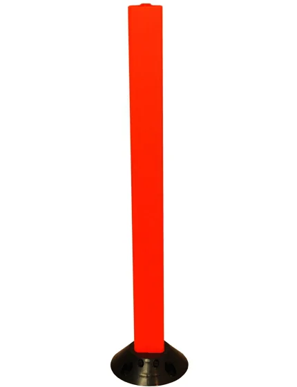 42\" Orange Clover-Leaf Urethane Delineator Post, Surface Mount Base and Fasteners for Asphalt