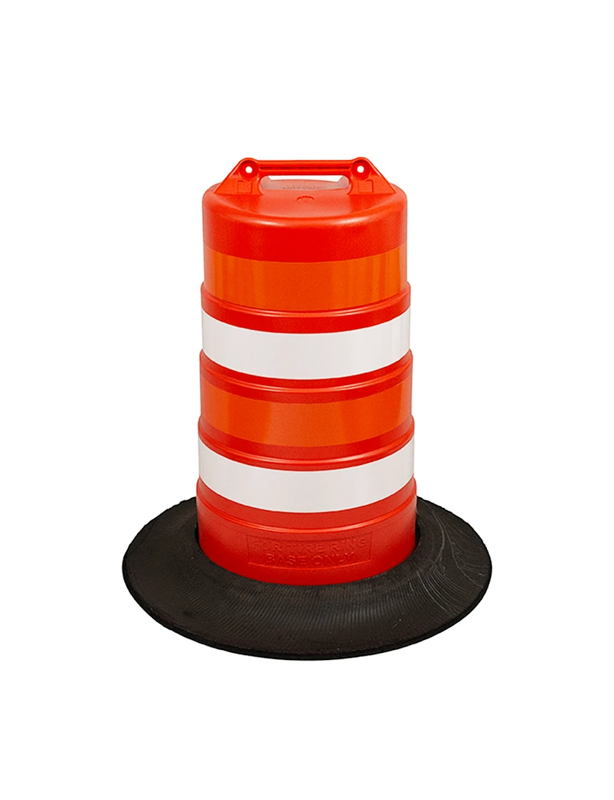 Plastic Drum with 4\" Stripes and Base
