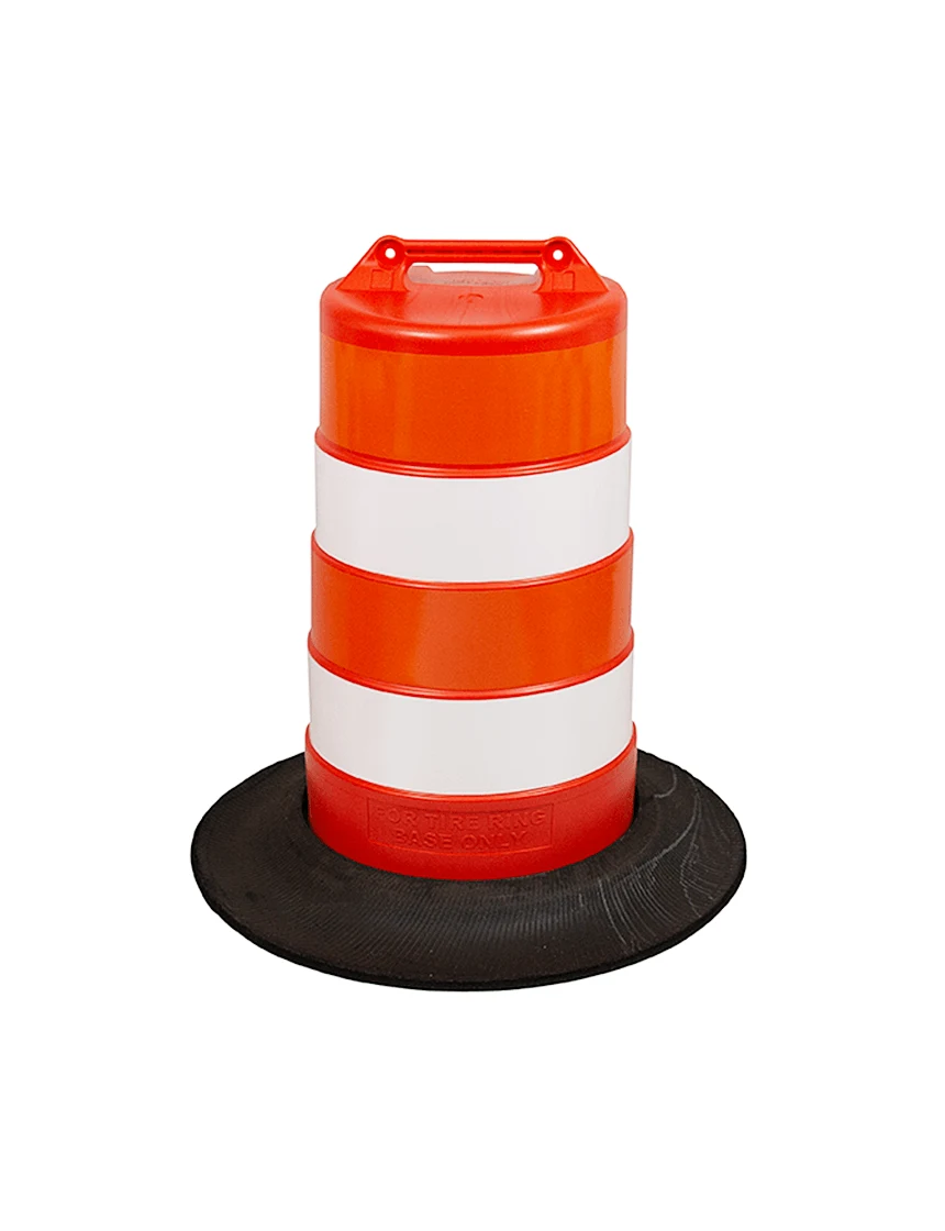 Plastic Drum with 6\" Stripes and Base