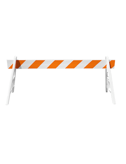 Cortina A-Cade Leg Kit-(2) A-Cade Legs \u0026 (1) 8\u0027 x 1\" Rail w/Orange \u0026 White Engineer Grade (EG) Reflective Sheeting on 1 Side