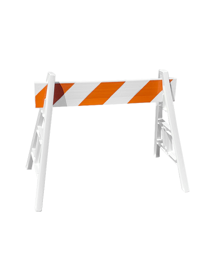 Cortina A-Cade Leg Kit-(2) Econ A-Cade Legs \u0026 (1) 4\u0027 x 1\" Rail w/Orange \u0026 White EG Reflective Sheeting 1 Side
