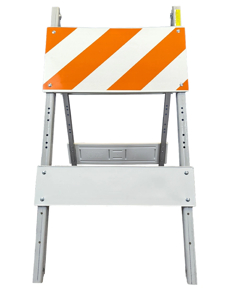 Economy Plastic \u0026 Steel Barricade Engineer Grade EG MUTCD Type I w/ One 12 In Tall Reflector Per Side