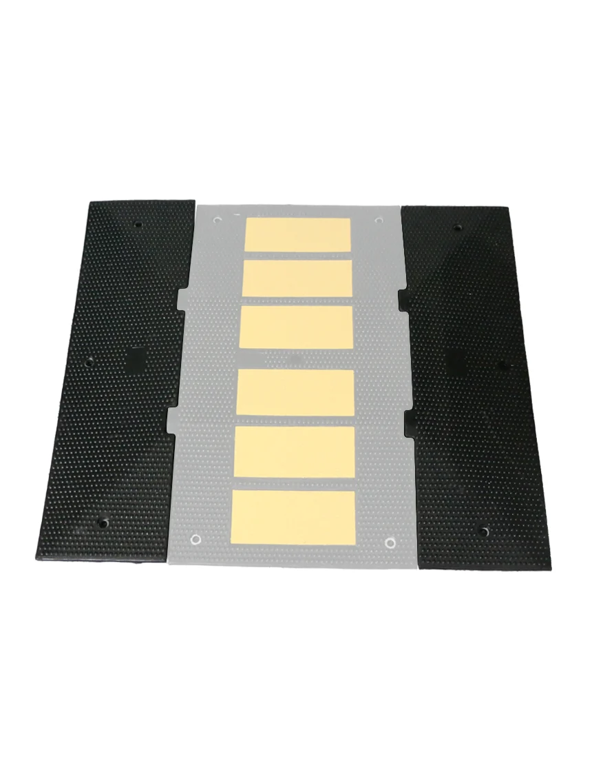 Economy Recycled Rubber Speed Hump End Cap Kit w/12\" Galvanized Spikes (1 Male \u0026 1 Female)