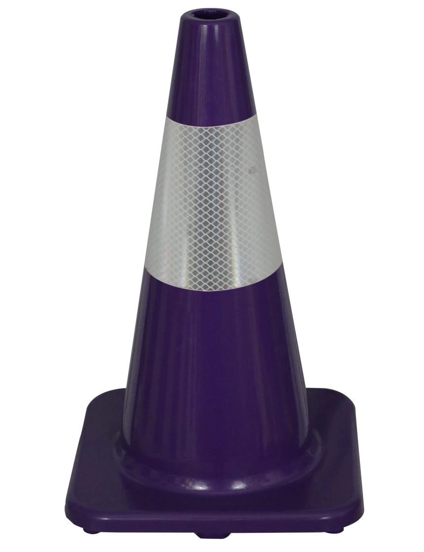 Solid Purple, 18\" Economy Cone w/ 6\" Reflective Collar