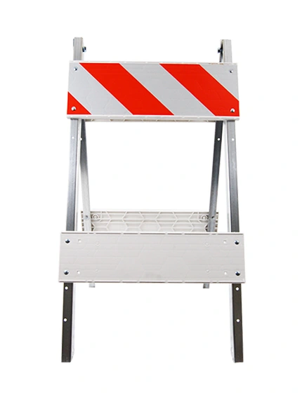 Economy+ MUTCD Type I Barricade w/ Steel Legs, Plastic Panels \u0026 HI Reflective Sheeting