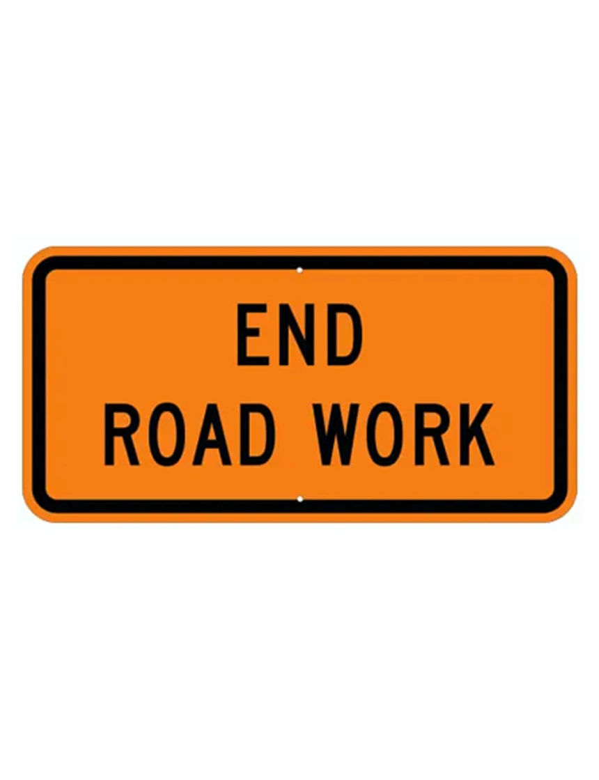 End Road Work Sign 36 inch x 18 inch