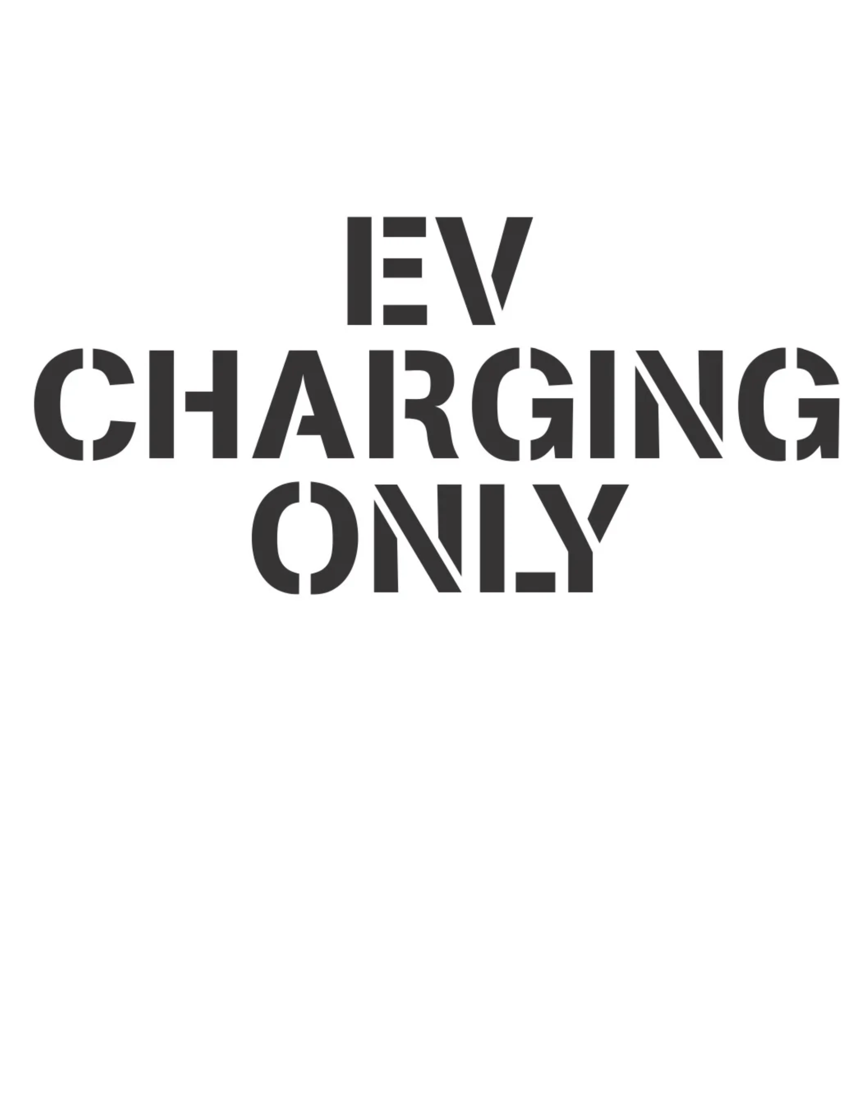 EV Charging Only Parking Lot Stencil – 67\" x 31-1/4\"
