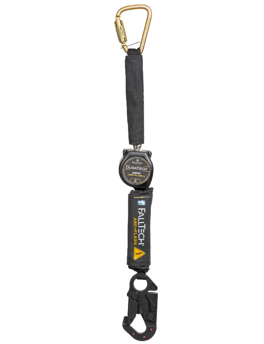 6\u0027 Arc Flash DuraTech® Mini Class 1 Personal SRL-P with Dielectric Dorsal Connecting Snap Hook and Steel Anchorage Carabiner