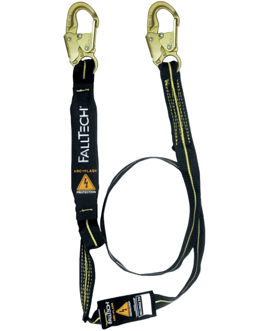 FallTech 6\u0027 Arc Flash Energy Absorbing Lanyard, Single-leg with Steel Snap Hooks