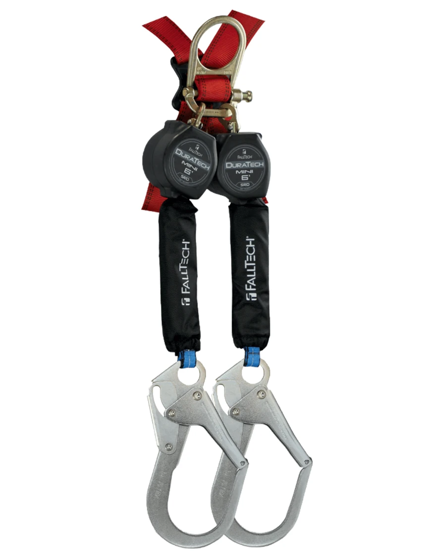 6\u0027 DuraTech® Mini Class 1 Personal SRL-P with Steel Rebar Hooks, Includes Triple-Lock Steel Dorsal Connector