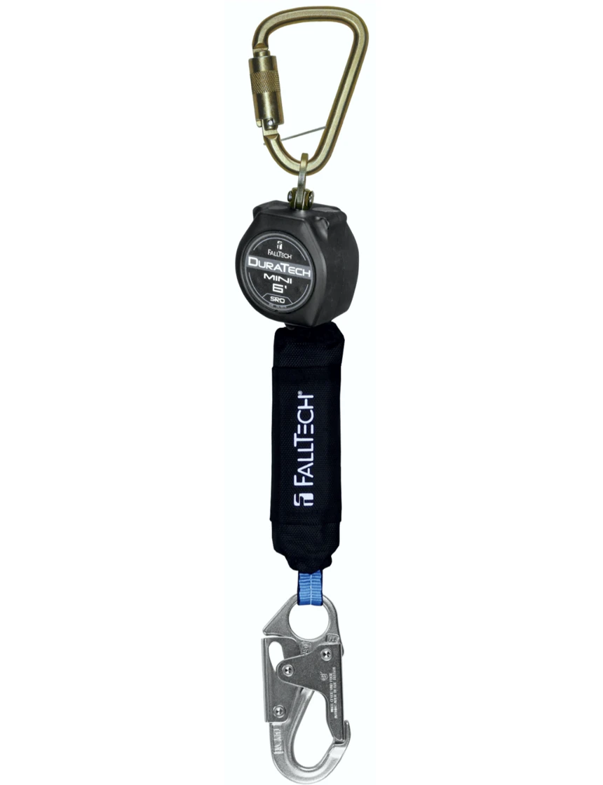 6\u0027 DuraTech® Mini Class 1 Personal SRL-P with Steel Snap Hook, Includes Steel Dorsal Connecting Carabiner