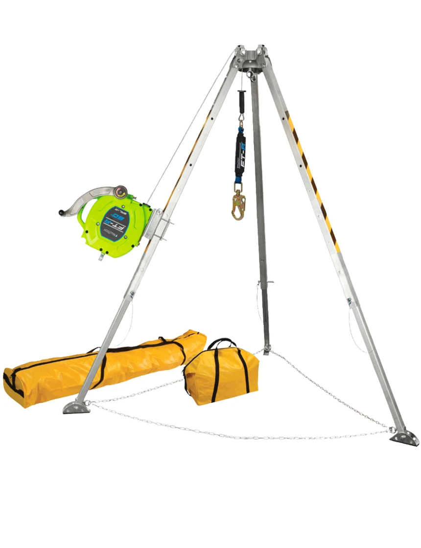 FallTech Winchless 8\u0027 Tripod Kit for Entry, Retrieval \u0026 Rescue In Confined Space Environments