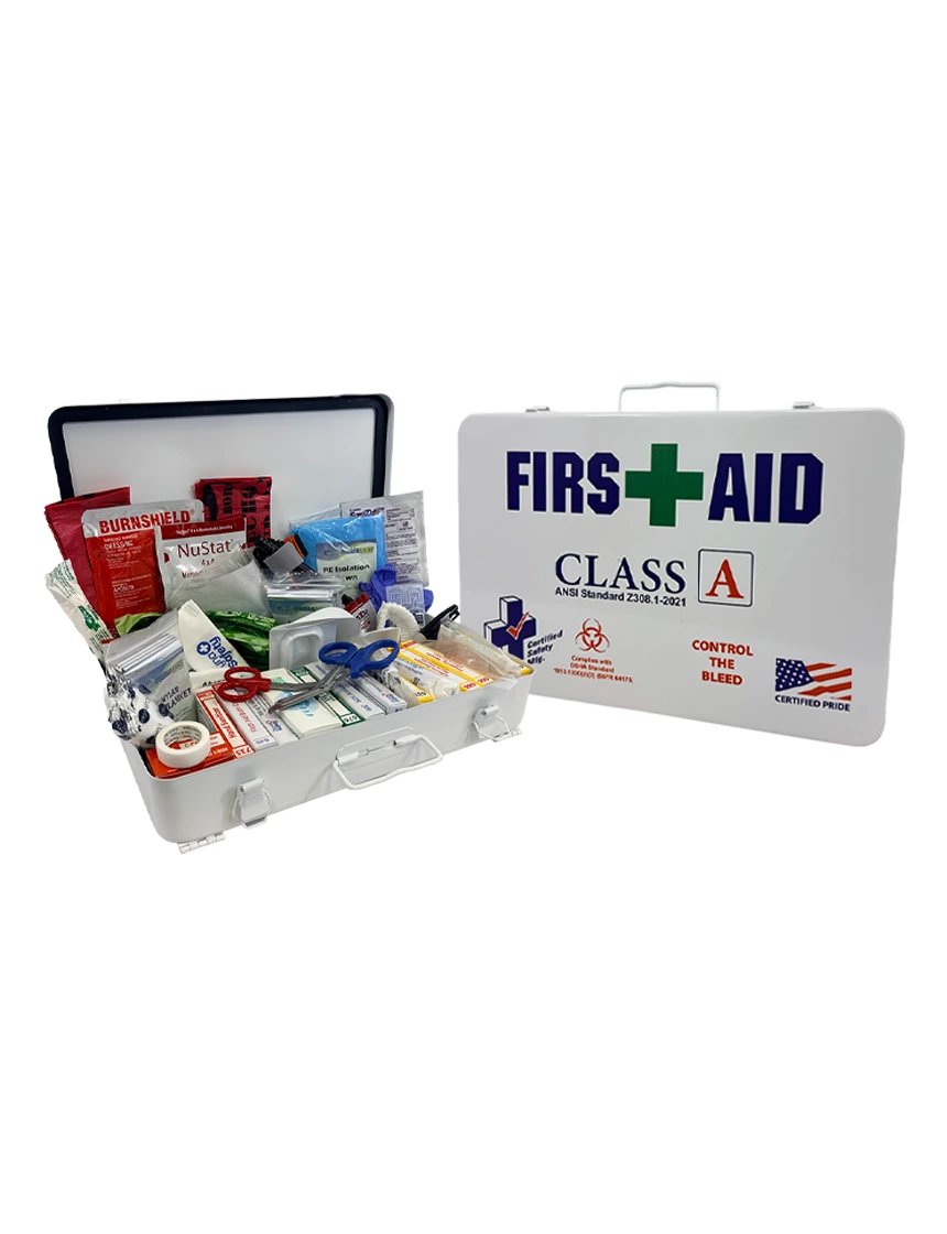 175 Piece, ANSI Class \"A\" First Aid, OSHA BBP \u0026 CTB Kit in Metal Case