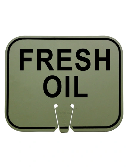 Fresh Oil Clip On Sign Non Reflective Olive Drab