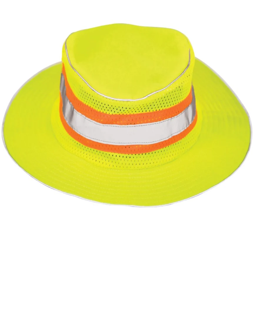 Kishigo Full Brim, High Visibility, Lime \u0026 Orange \"Safari Hat\"