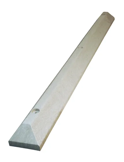 6\u0027 Gray, Heavy-Duty Solid Recycled Plastic Parking Block w/14\" Galvanized Rebar Steel Spikes