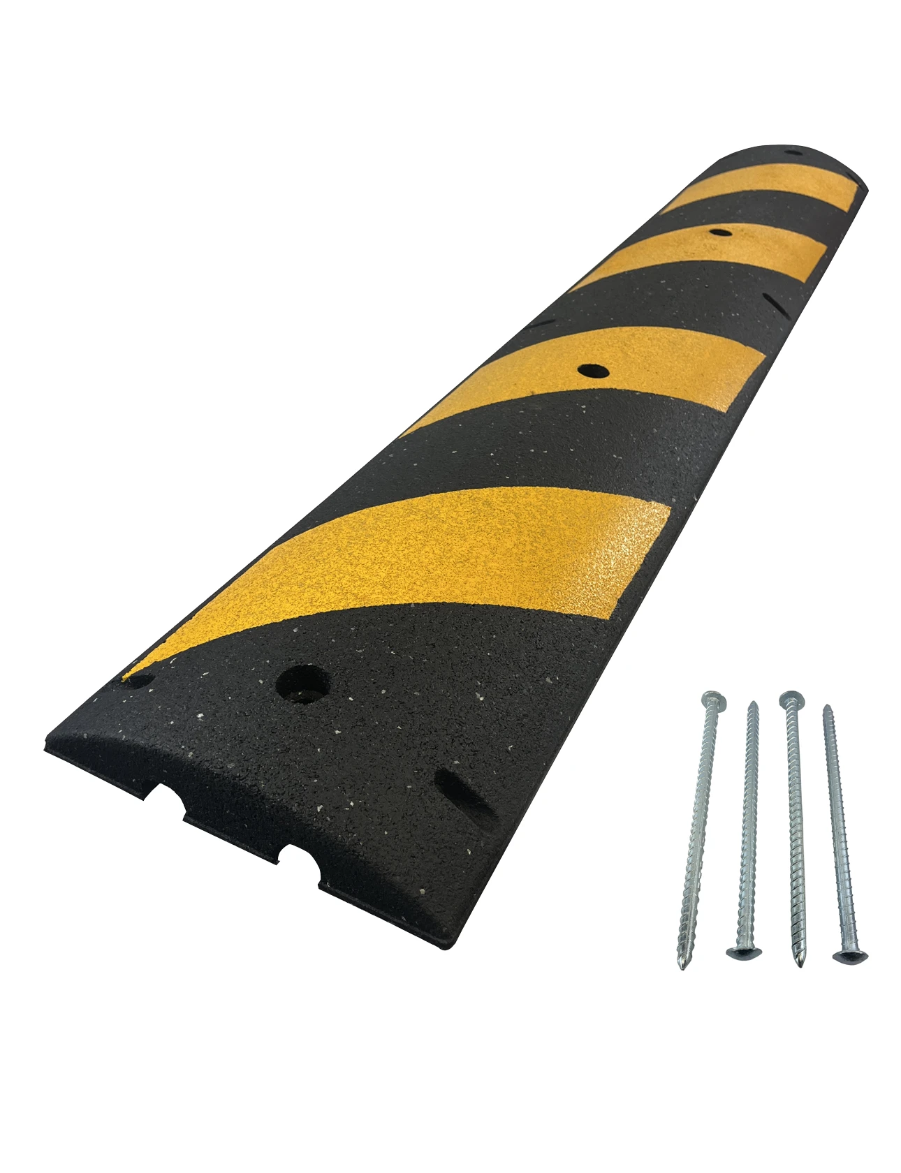6\u0027 Guma Standard Duty Rubber Speed Bump w/ Five (5) 14\" Galvanized Rebar Spikes