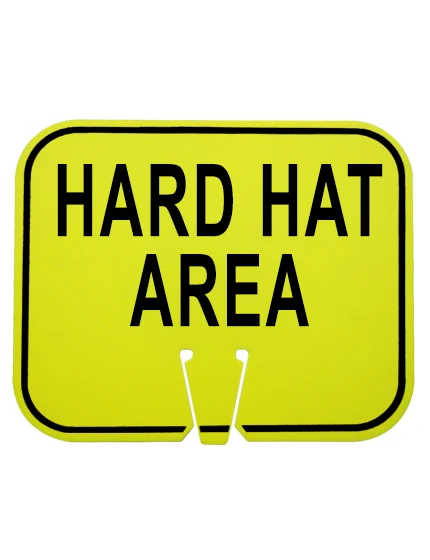 hard hat area clip on sign lime non reflective