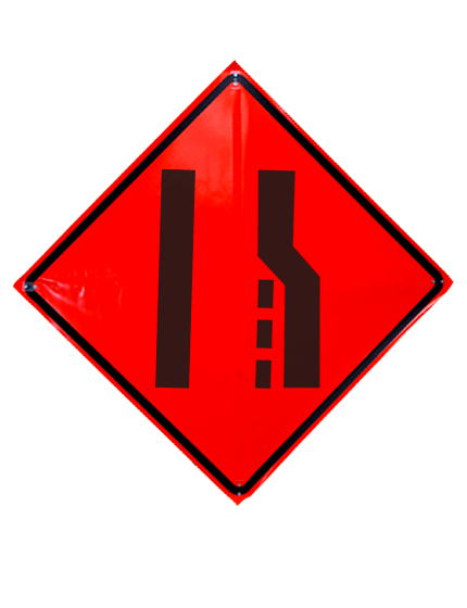 36\", Heavy Duty, Non-Reflective Roll Up Sign, Right Lane Ending Symbol