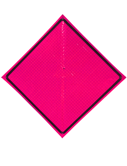 48\" Heavy Duty, Pink Reflective Roll Up, Border Only