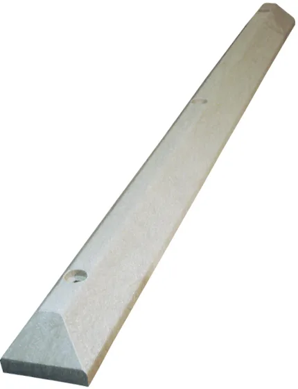 6\u0027 Gray, Heavy-Duty Solid Recycled Plastic Parking Block w/ No Mounting Hardware