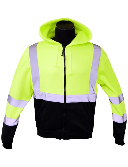 Class 3, Lime, Hooded Full Zipper Sweatshirt, Medium