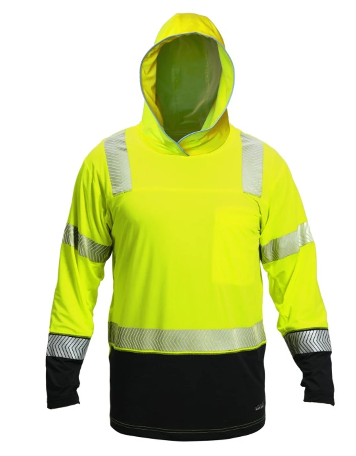 Kishigo, Lime Cool Touch Long Sleeve Hoodie T-Shirt, 3XL, Class 3 with Full Color Graphic