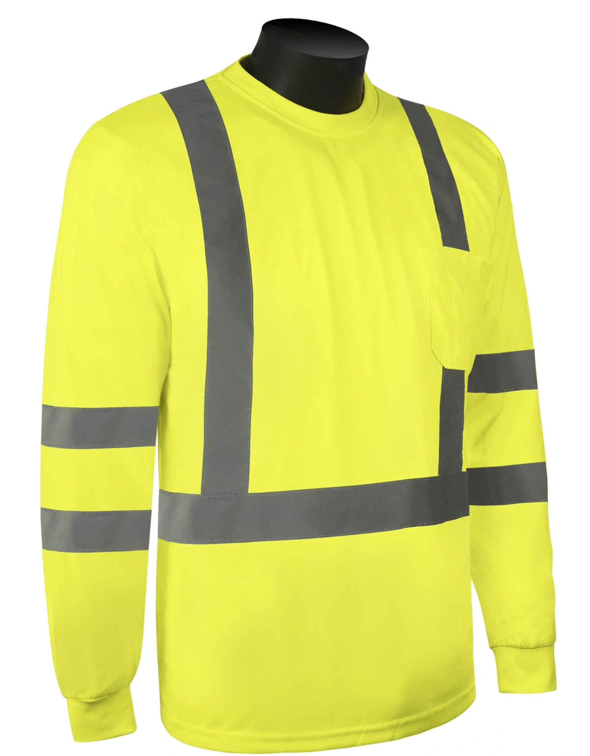 Liberty Safety Moisture Wicking Hi-Vis Long Sleeve T-Shirt, Class 3, Small