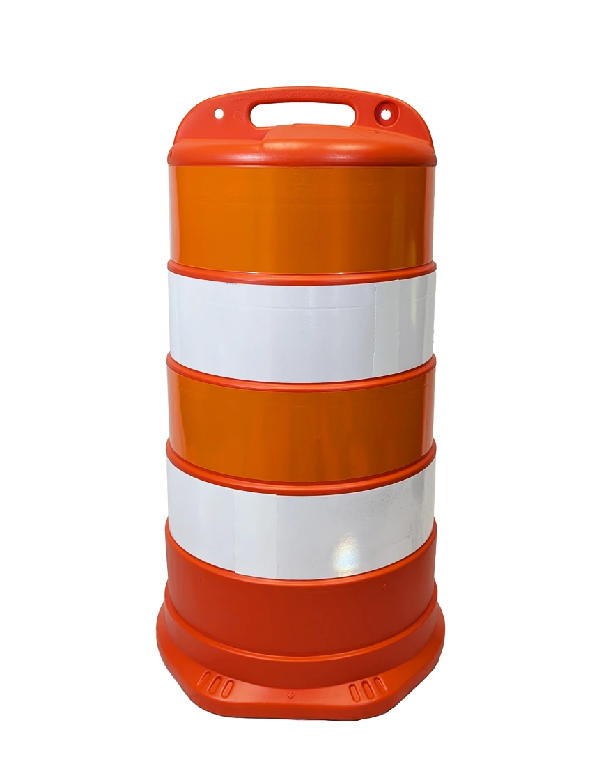 37\" Traffic Drum w/ 6\" Engineer Grade Reflective Stripes (No Base)