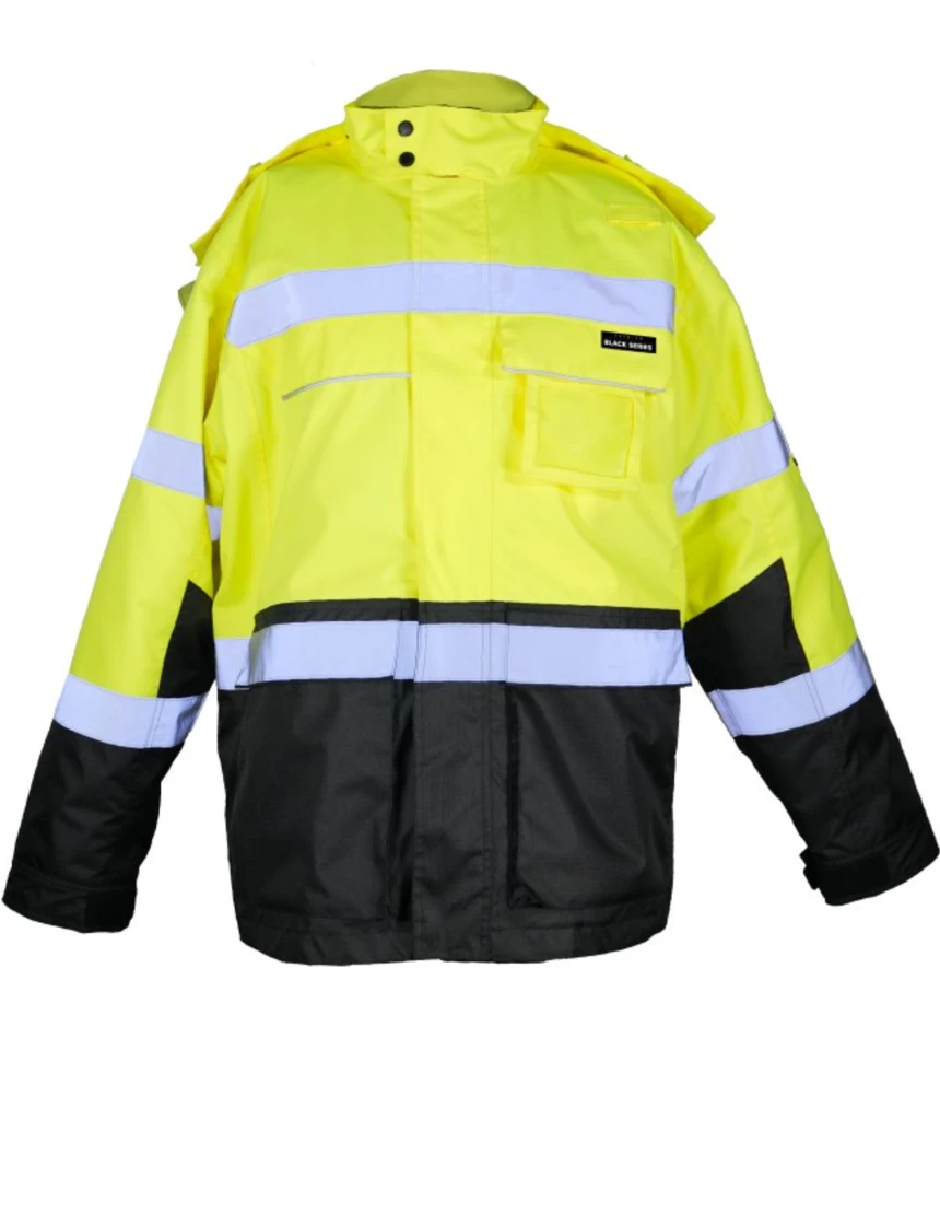 Kishigo, Premium Black Series, Lime, Class 3 Parka, Size: Large