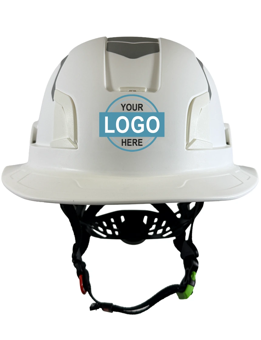 White Kask Zenith X2 Hi-Viz Full Brim, FR (Flame Resistant) Safety Helmet with Full Color Graphic