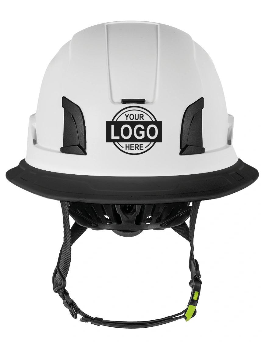White with Black Brim Kask Zenith X2 ‘Full Brim’ Safety Helmet with Custom Single Color Graphic