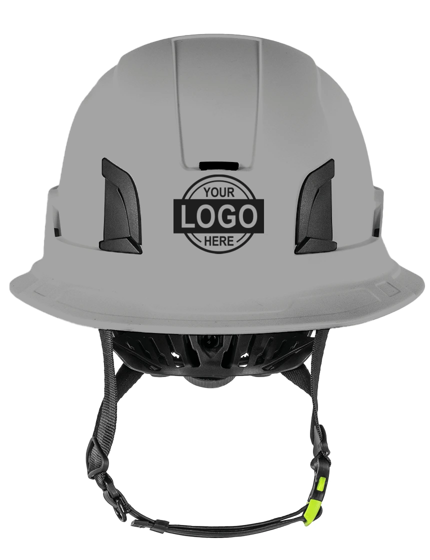 Light Gray Kask Zenith X2 ‘Full Brim’ Safety Helmet with Custom Single Color Graphic