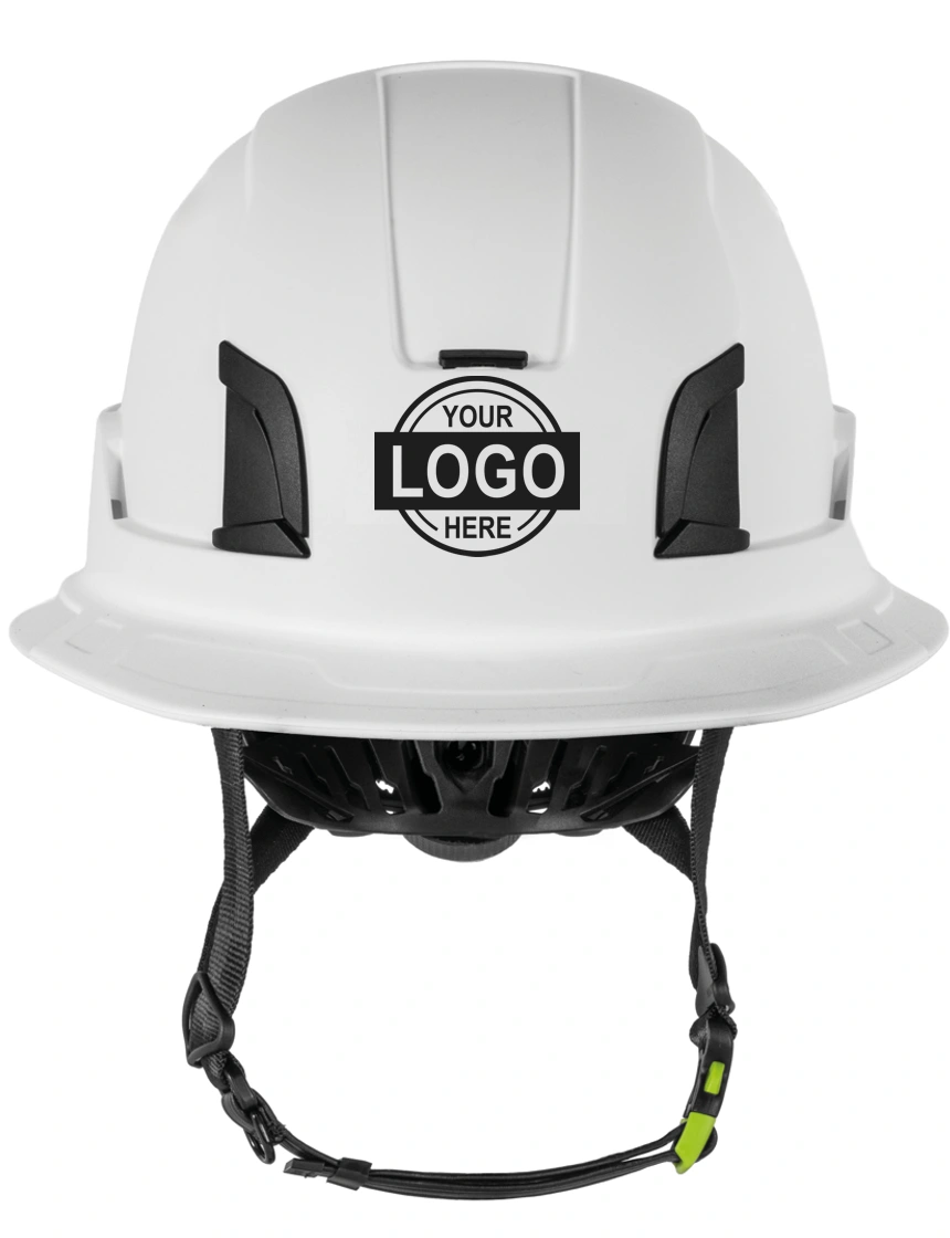 White Kask Zenith X2 ‘Full Brim’ Safety Helmet with Custom Single Color Graphic